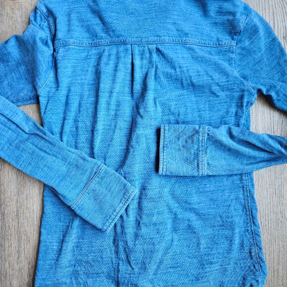 Faherty Womens Small Blue Slub 100% Cotton Long Sleeve Button Down Shirt Small - Picture 3 of 7